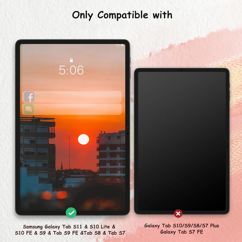 bersem حماية شاشة من نوع Paperfeel 2 عبوة مصممة لجهاز Samsung Galaxy Tab S10 Lite / S10 FE / S9 FE (10.9 بوصة) و Tab S11 / S9 / S8 / S7 (11 بوصة)، مضادة للتوهج، كالرسم على الورق - Image 2